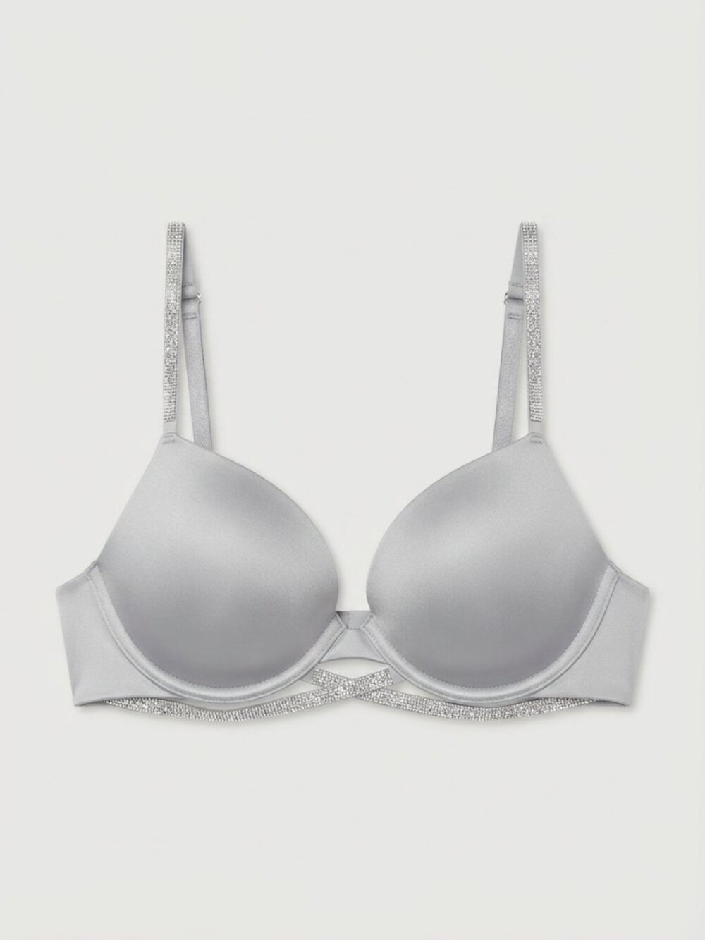 New! Victoria’s Secret Starstruck Gray Push Up Shine Strap Bra 32A 34951